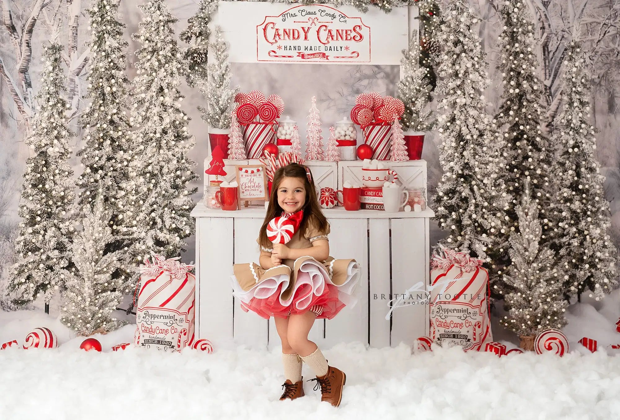 Christmas Candy Station Backdrop Kids Baby Cake Smash Photography Props Child Girls Adult Birthday Studio Backgrounds