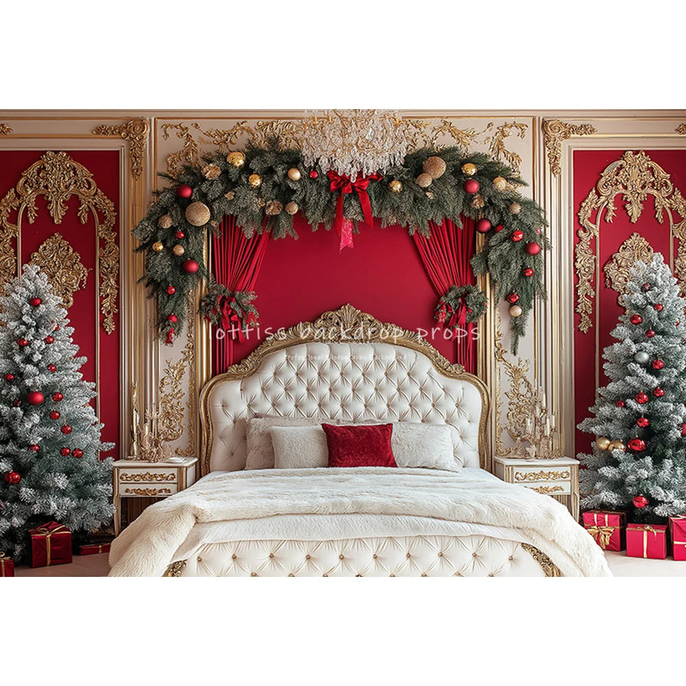 Christmas Bedroom Headboard Backdrops Kids Adult Photography Child Baby Photocall Winter Xmas Kitchen Cupboard Backgrounds