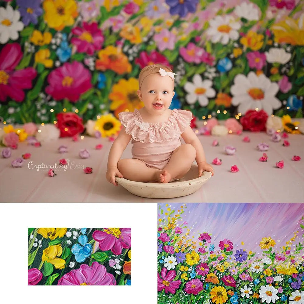 Flower Garden Photography Backdrop Spring Floral Kids Baby Cake Smash Photocall Decors Child Girls Adult Studio Backgrounds