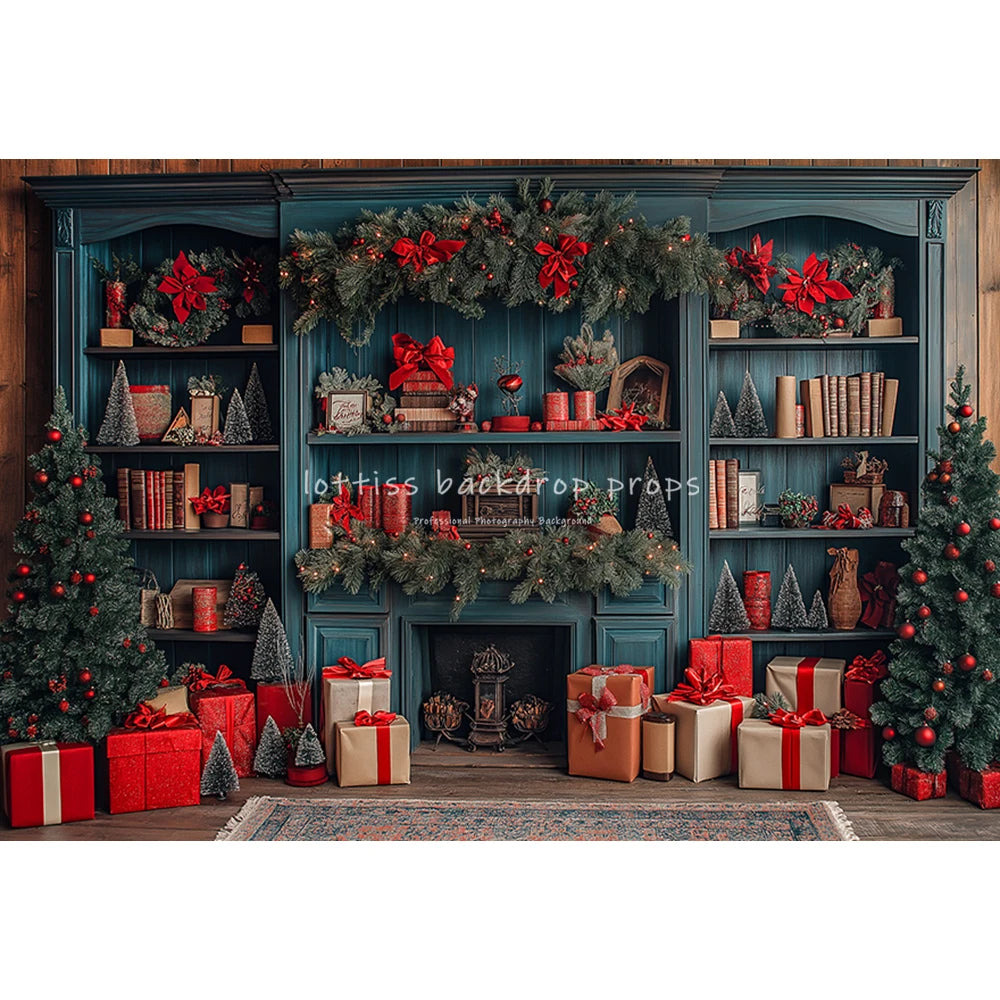 Christmas Cabinet Backdrops Kids Adult Photography Child Baby Photocall Decors WInter Photocall Xmas Backgrounds