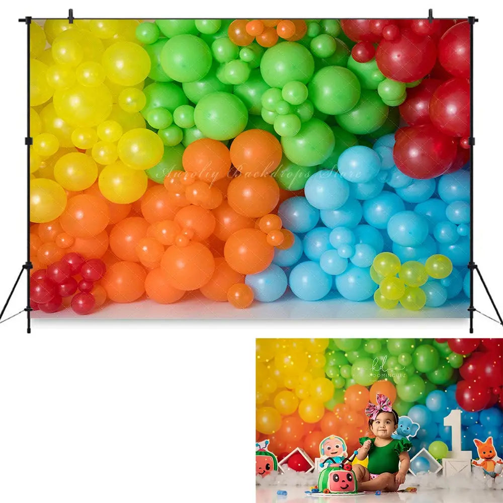 Magnificent Birthday Balloons Backdrops Child Baby Photography Props Kids Cake Smash Adult Photocall Decors Backgrounds