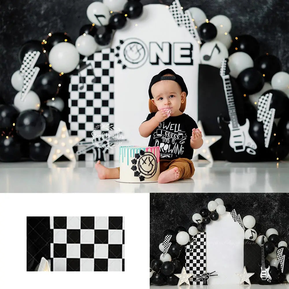 The Rock Show Photography Backdrop Kids Boys Birthday Photocall Decors Child Kids Adult Balloons Studio Backgrounds