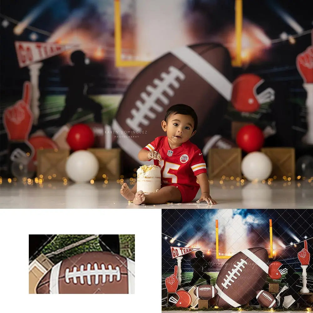 First Down Photography Backdrop Football Kids Baby Cake Smash Photocall Decors Child Adult Birthday Photo Shoot Backgrounds