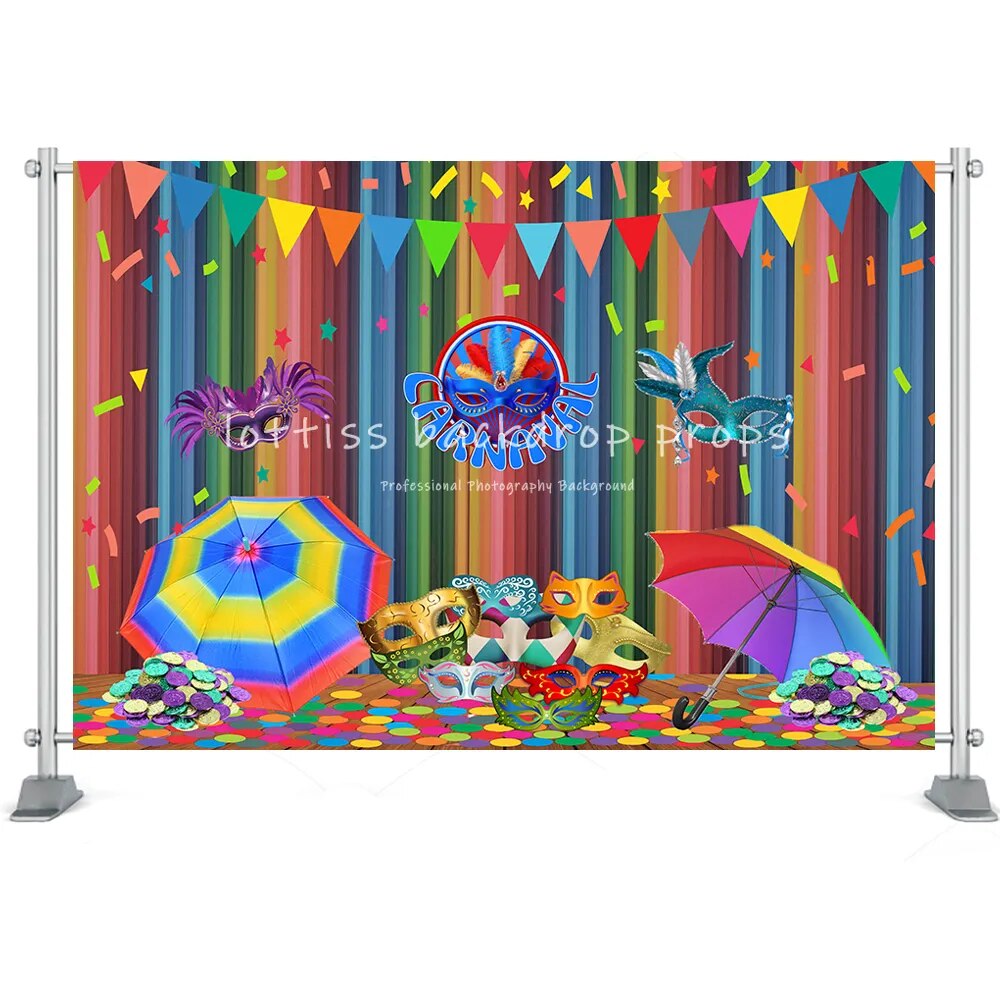 Fiesta Party Backdrops For Adult Kids Cake Smash Photography Masquerade Birthday Mexico Carnival Decoration Backgrounds