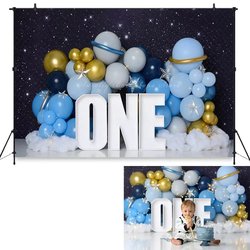 Princess Balloons Photo Backdrop Kids Baby Birthday Cake Smash Photography Props Spring Plants Child Girls Adult Backgrounds