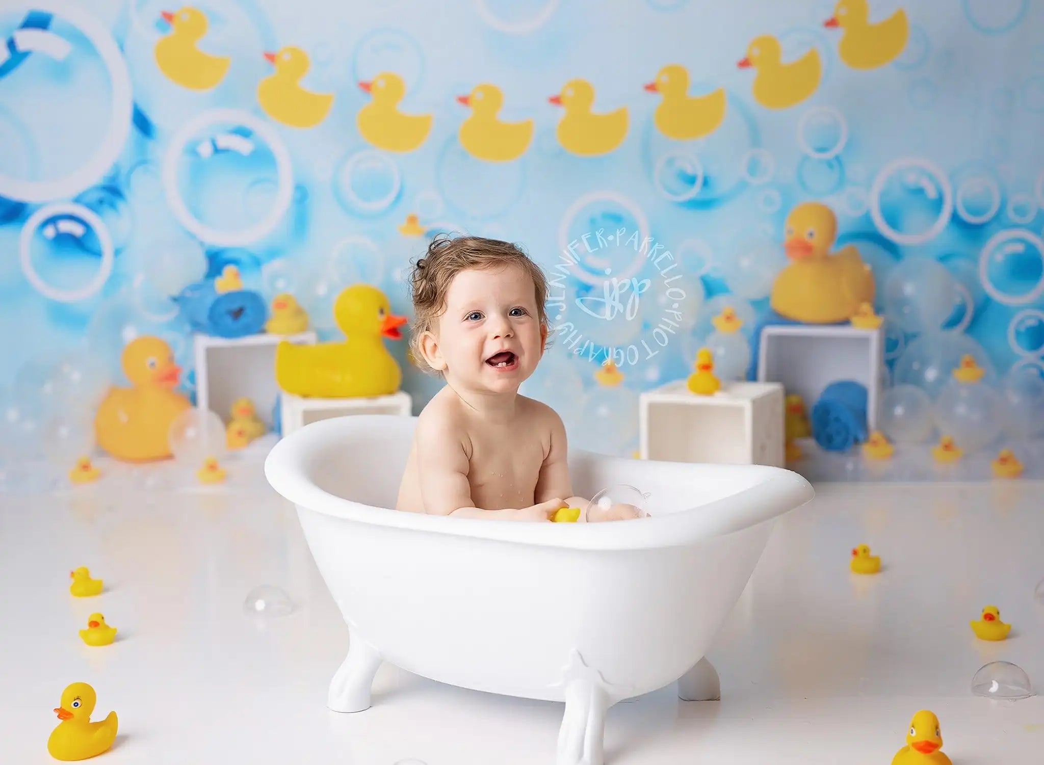 Rubber Ducky Backdrop Balloons Kids Baby Cake Smash Photography Props Child Adult Birthday Studio Backgrounds