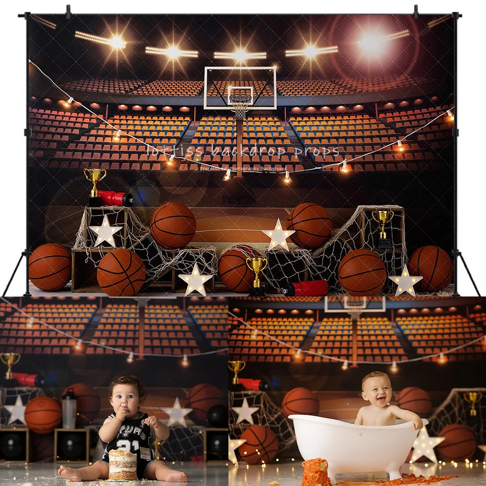 Basketball Sports Backdrops Kids Adult Photography Props Child Baby Photocall Decors Cake Smash Birthday Backgrounds