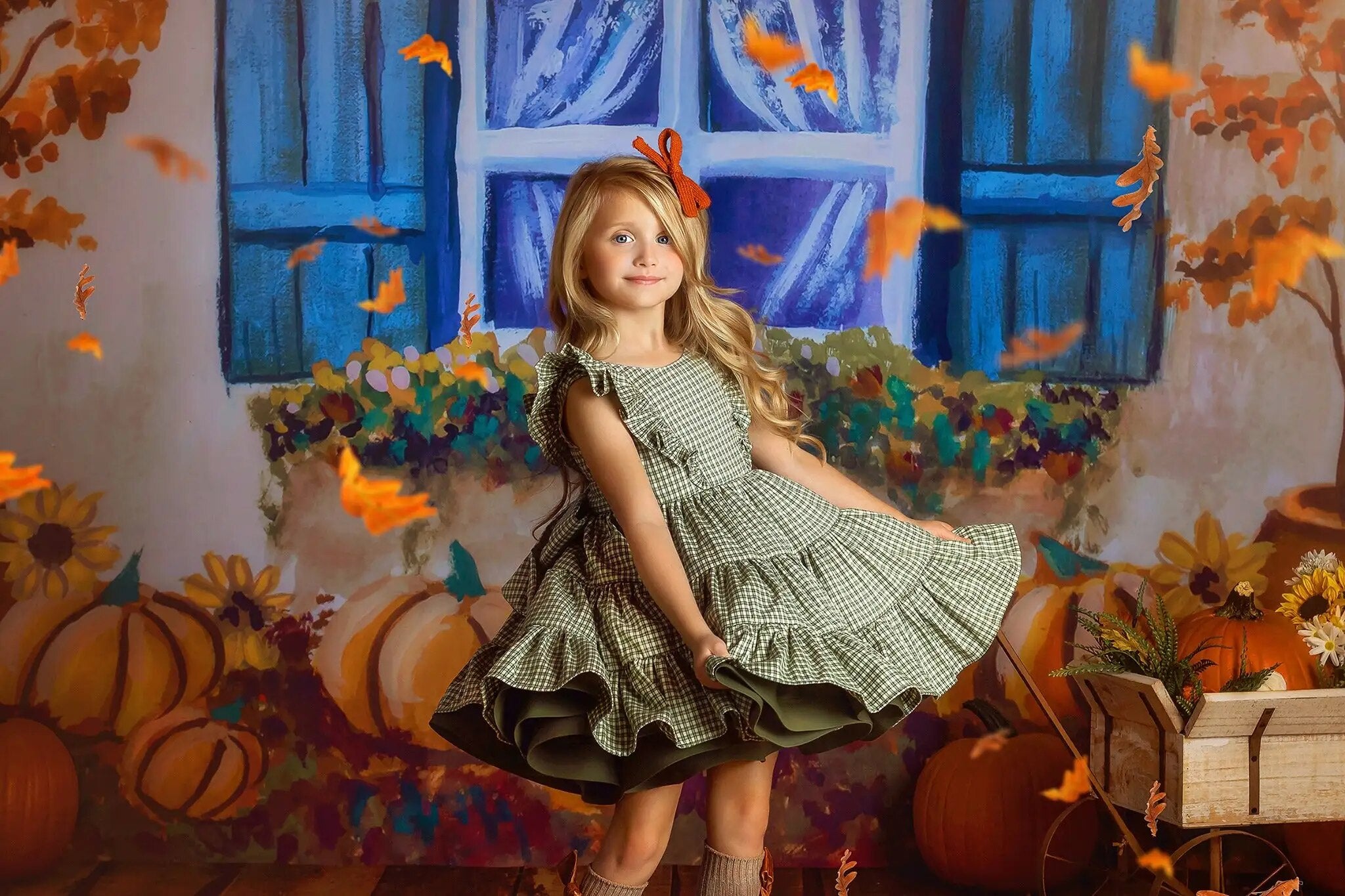 Fantastic Fall Windows Backdrops Kids Baby Photography Props Child Adult Birthday Cake Smash Decors Autumn Pumpkin Background