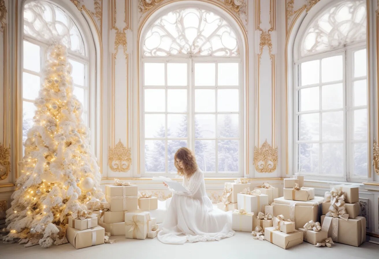 Winter Living Room Backdrops Christmas Kids Adult Photography Props Child Baby Wedding House Castle Background