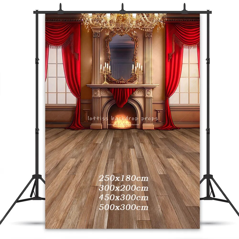 Cozy Up By The Fire Xmas Backdrops Kids Baby Photorgaphy Props Child Adult Photocall Decors Christmas Livinging Room Background