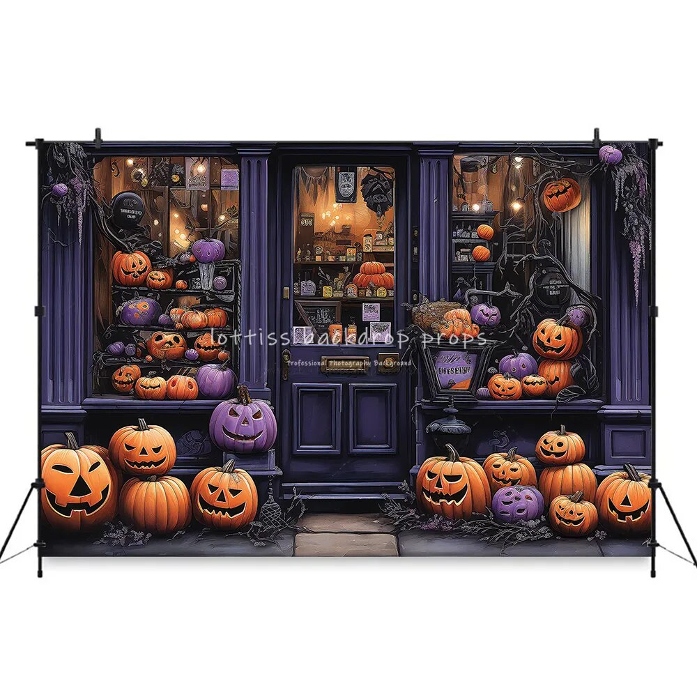 Arrière-plan de Village en pain d'épice d'halloween, accessoires de photographie pour enfants, fête de gâteau pour bébé, arrière-plan de Festival d'anniversaire 