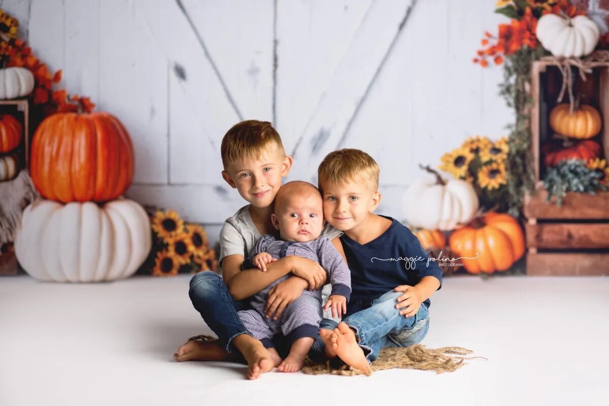 Arrière-plan de porte de grange d'automne, décor de citrouille, photographie d'enfant et d'adulte, séance photo, couronne de bébé et d'enfant, arrière-plan de ferme d'automne 