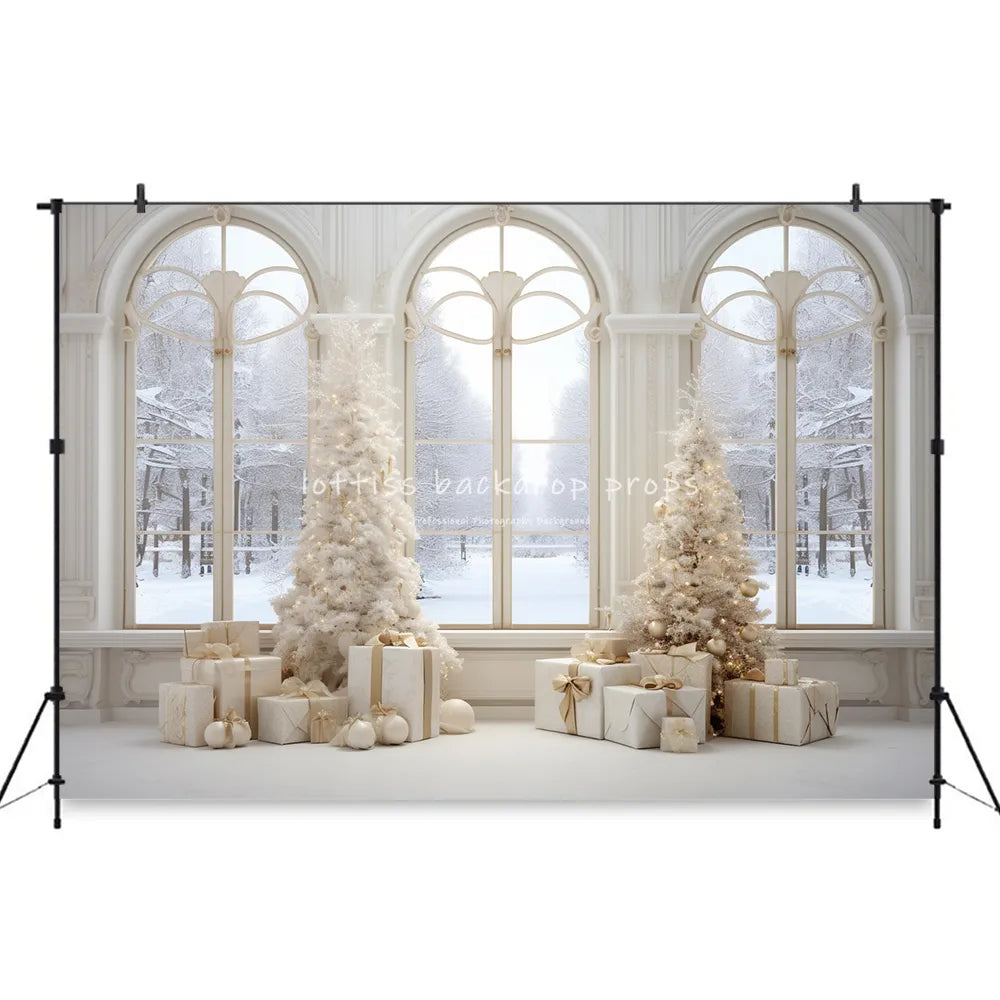 Winter Living Room Backdrops Christmas Kids Adult Photography Props Child Baby Wedding House Castle Background