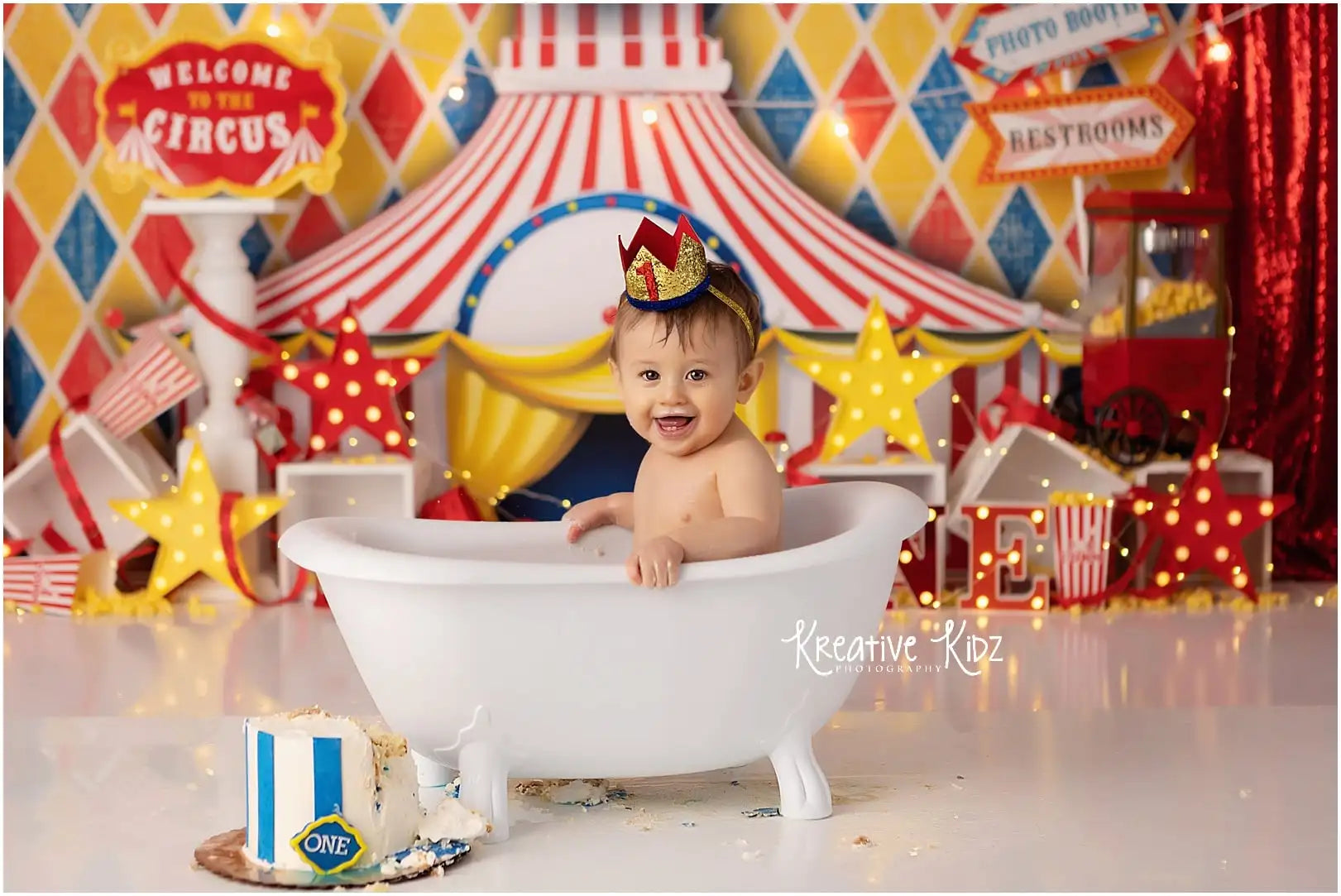 Circus Theme Birthday Party Backdrop Kids Baby Cake Smash Photocall Decors Child Boys Adult Photography Backgrounds