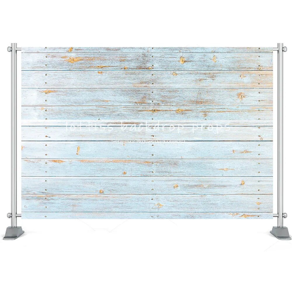 Colored Blue Wood Board Themed Background Cloth For Photography Baby Birthday Party Kids Portrait Wooden Backdrop Series One