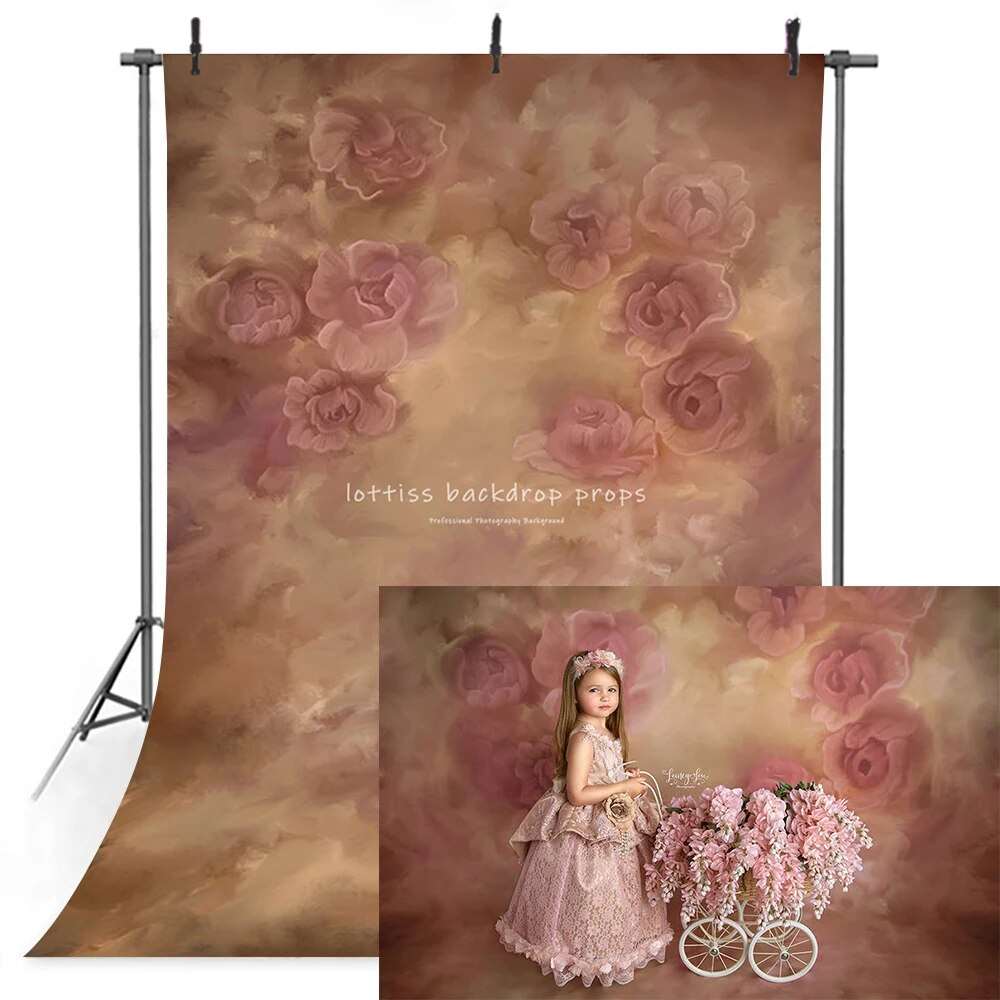 Art Hand Painted Floral Backdrops Kids Baby Photography Newborn Adult Child Photocall Props Garden Spring Flowers Background