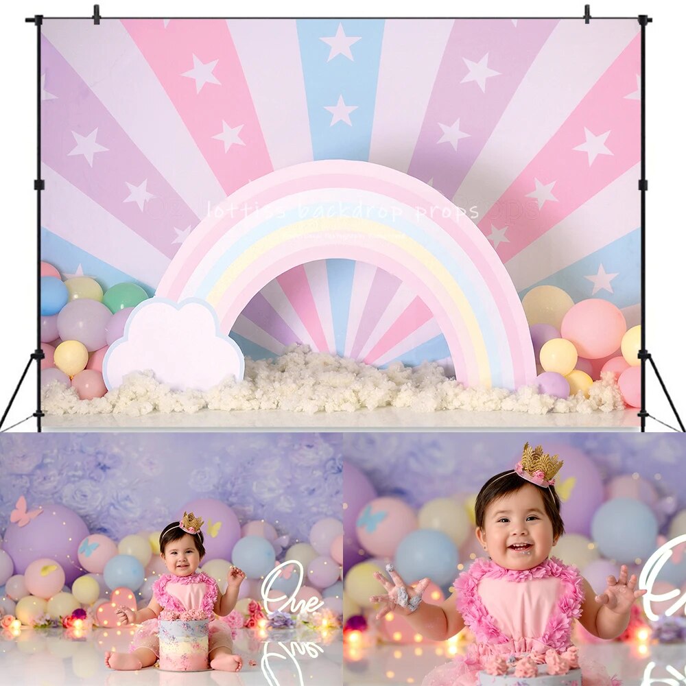 Princess Castle Backdrops Kids Baby Cake Smash Birthday Photography Props Newborn Photocall Dceors Jungle Animals Background