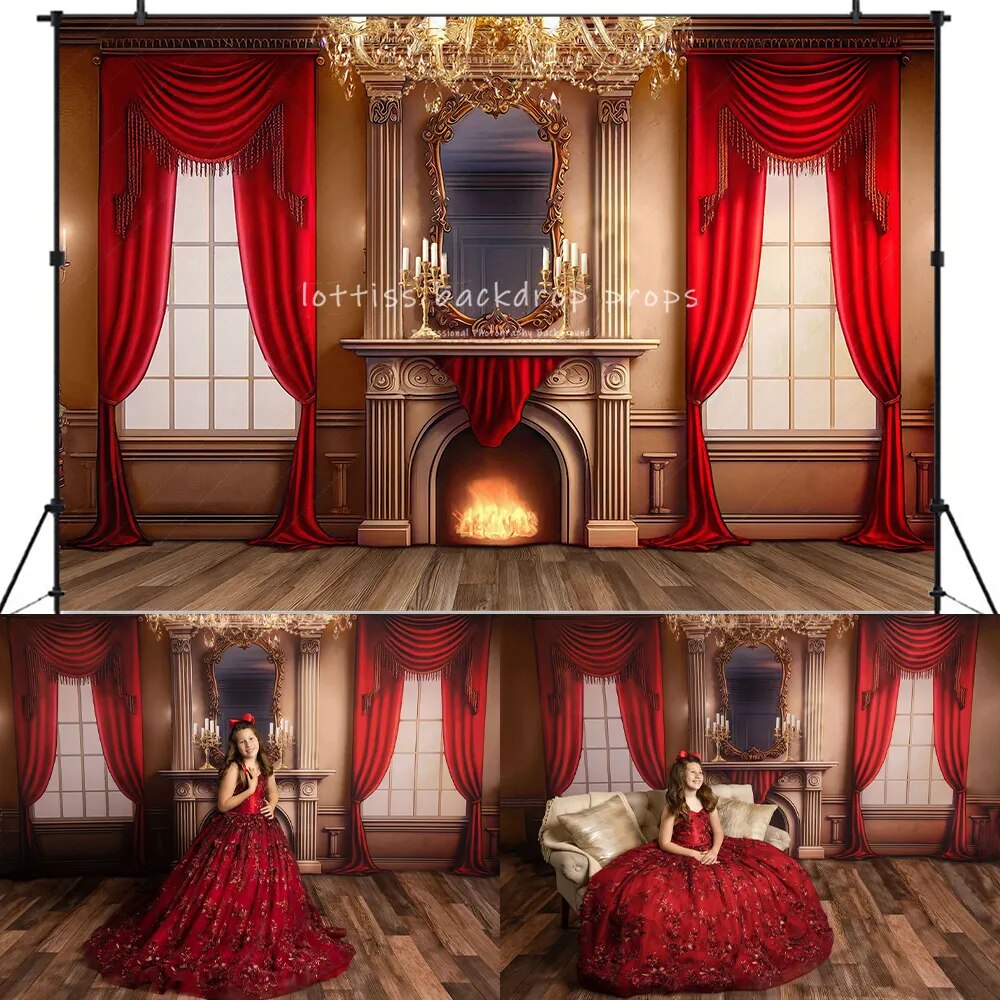 Cozy Up By The Fire Xmas Backdrops Kids Baby Photorgaphy Props Child Adult Photocall Decors Christmas Livinging Room Background