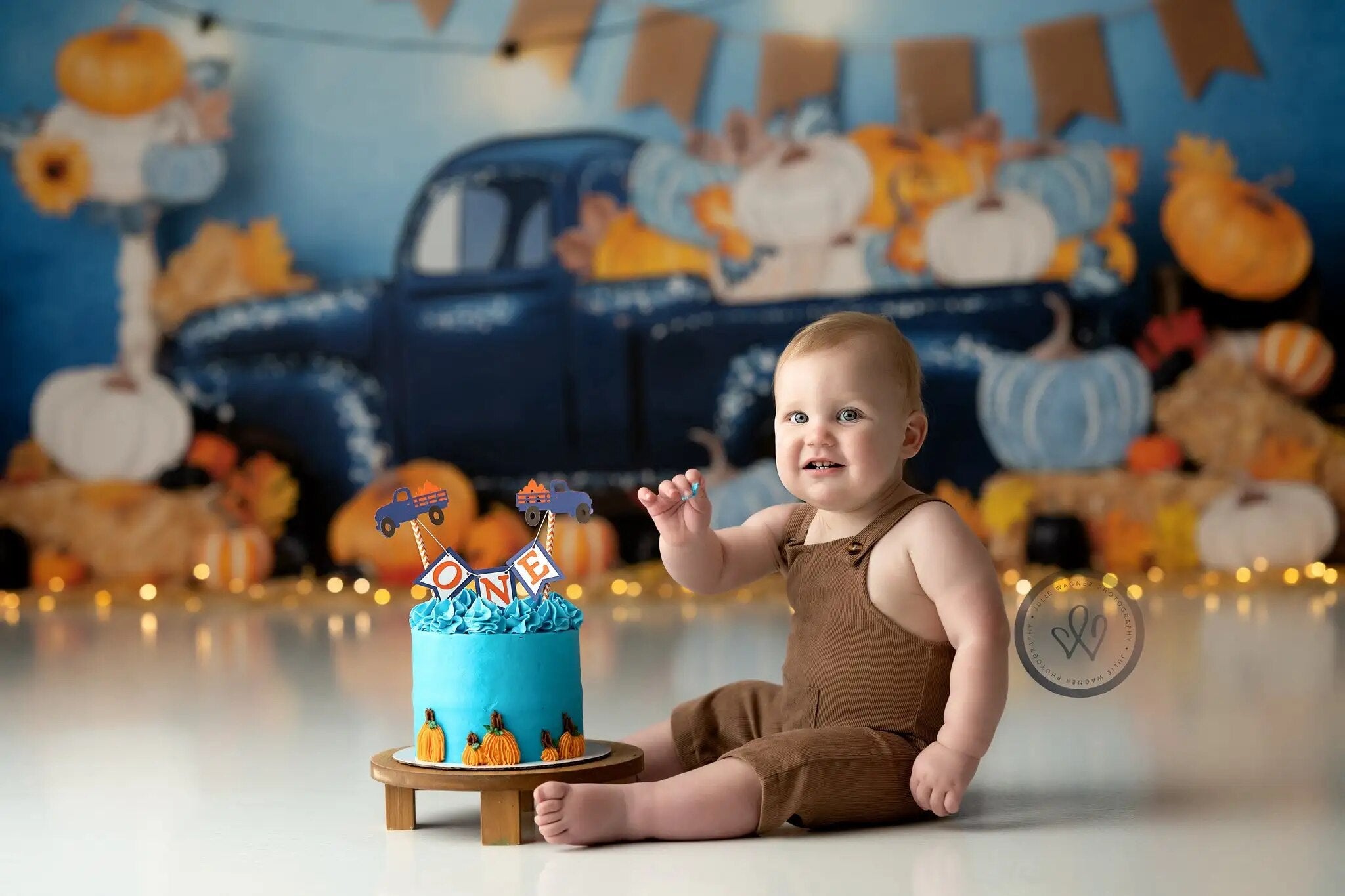 Pumpkin Truck Backdrops Kids Baby Birthday Cake Smash Props Adult Child Photography Decors Halloween Farm Background