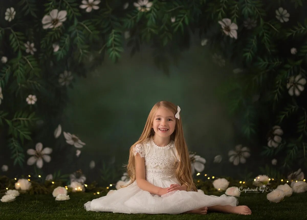 Hand Painting Abstract Photography Backdrops Garden Forest Fresh Flowers Child Portrait Photo Background Studio Photocall