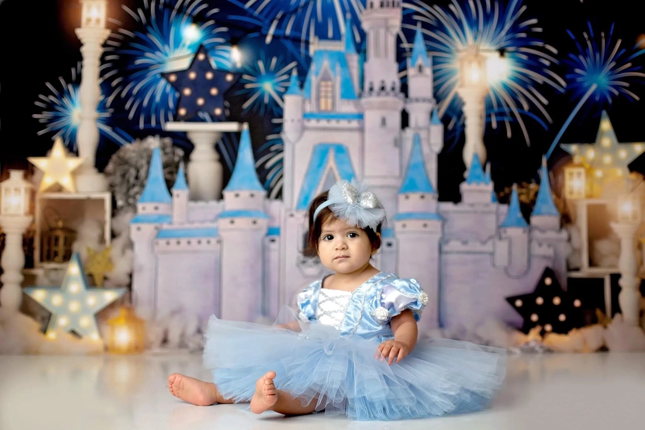 Dreams Do Come Castle Backdrop Child Baby Birthday Cake Smash Props Adult Child Photography Decor Firework Wonderland Background