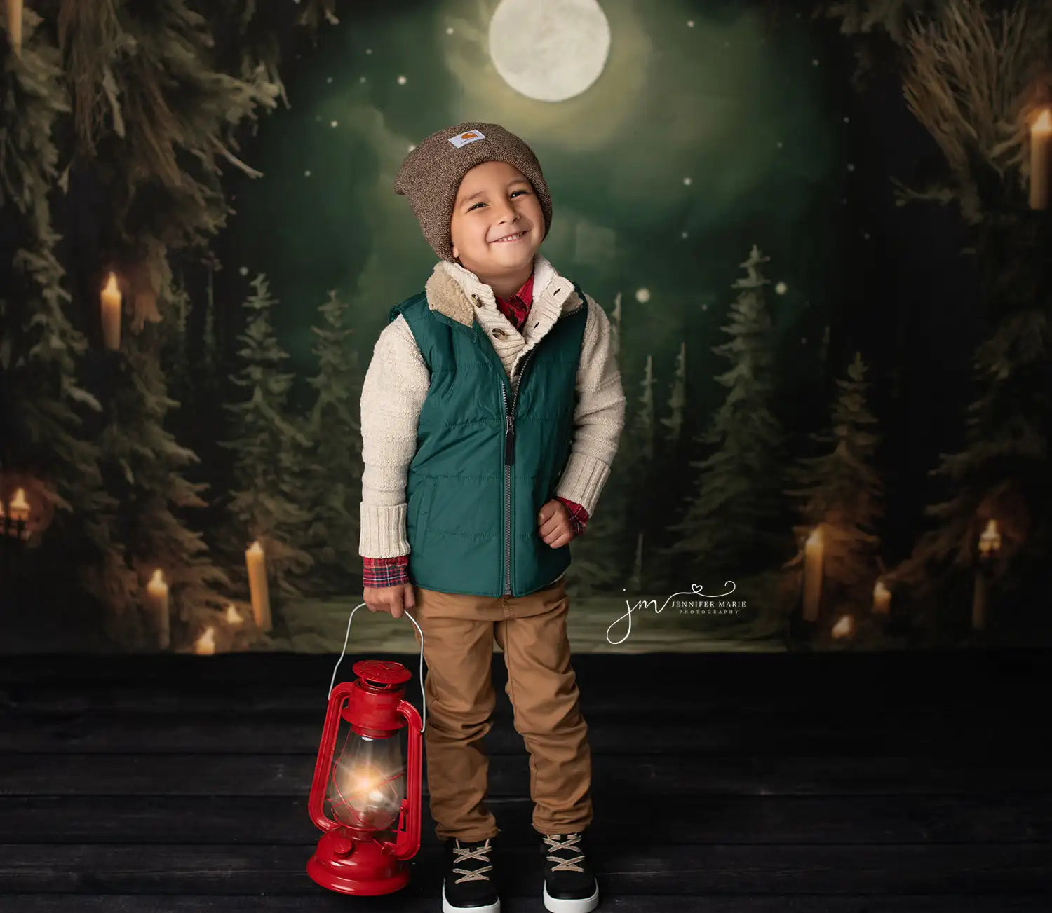 Christmas Evening Backdrop Bright Moon Kids Baby Cake Smash Photography Props Child Adult Birthday Photo Shoot Backgrounds