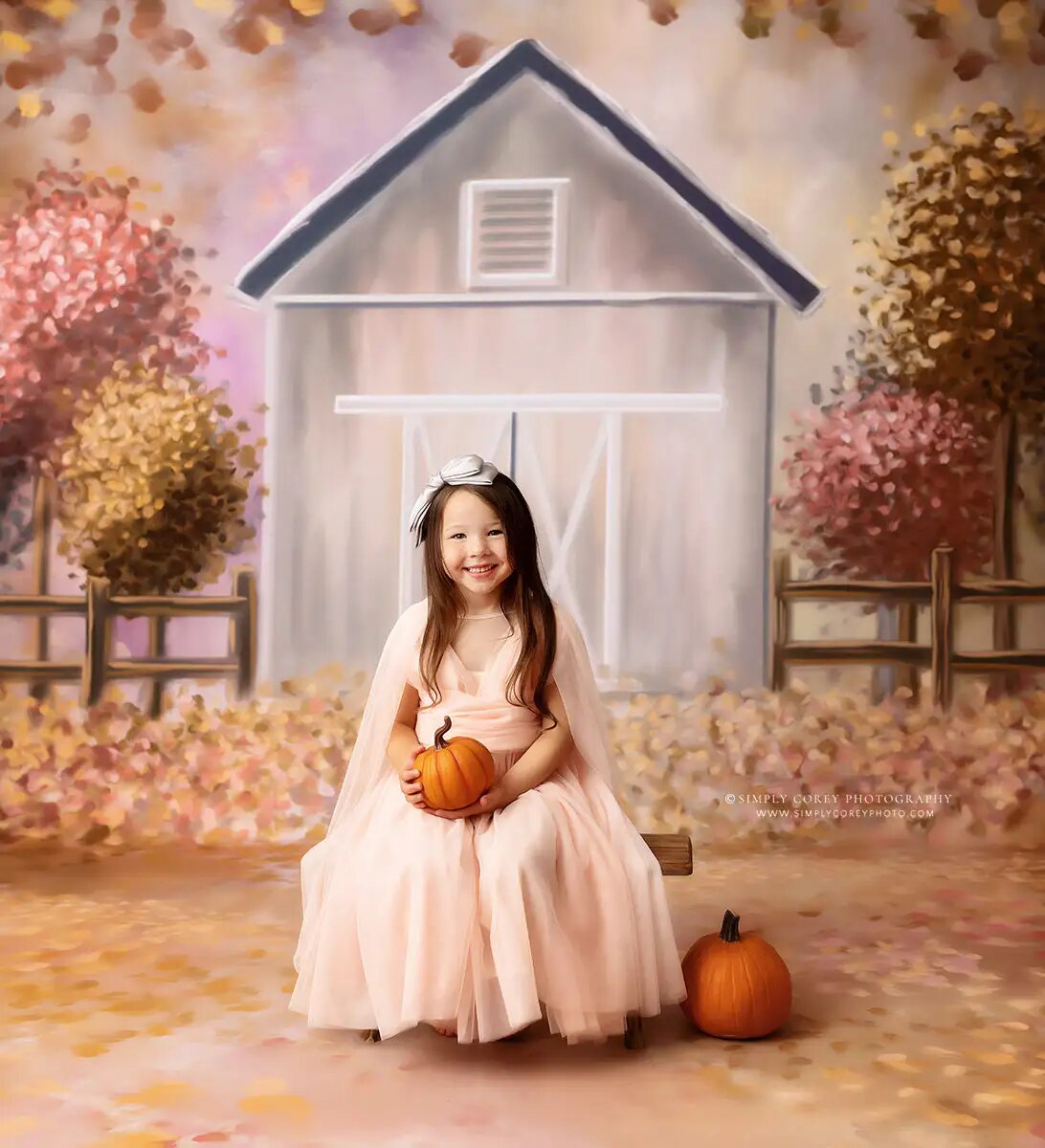 Autumn Pastel Harvest Haven Backdrops Kids Phtography Baby Adult Photocall Props Fall Farm Barn Door Front Background