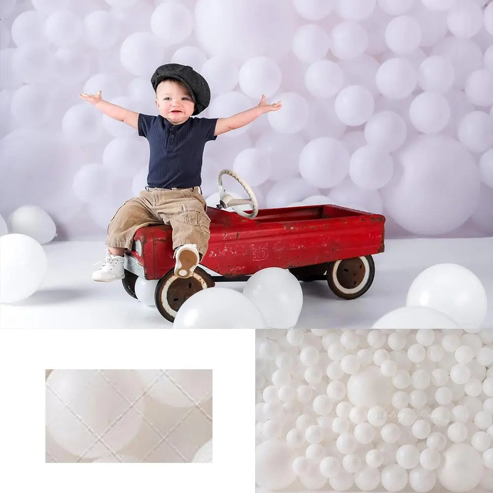 White Balloon Wall Photography Backdrop Kids Baby Cake Smash Photocall Decors Child Adult Photo Studio Backgrounds