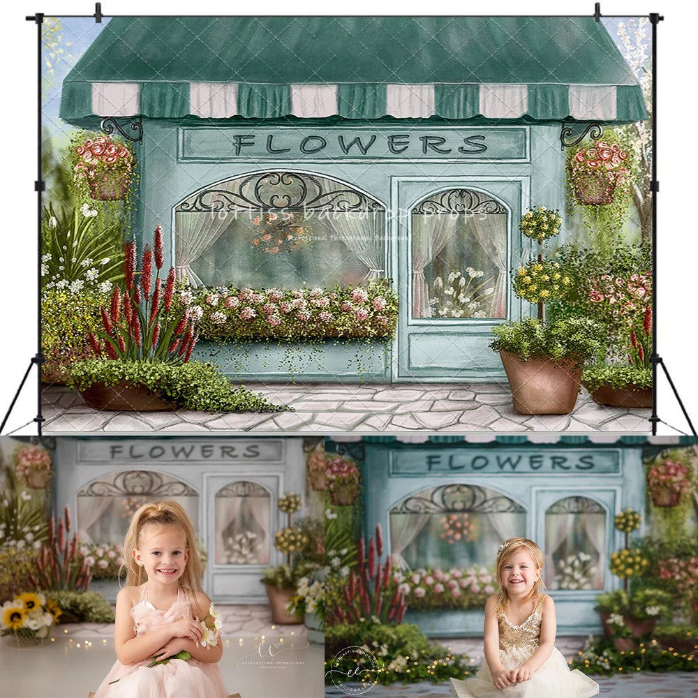 Spring Butterfly Floral Market Backdrops Kids Girl Photography Props Child Baby Birthday Cake Smash Flower Garden Backgrounds