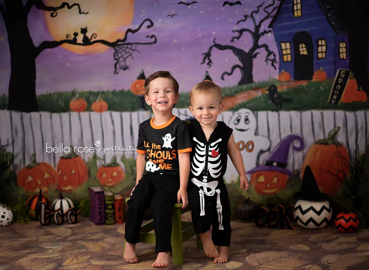 Halloween Evening Backdrops Childrens Baby Photography Props Adult Phtocall Pumpkin Lantern Festival Background