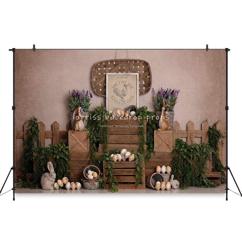 Spring Bunny Backdrops Floral Wall Decors Baby Child Photography Kids Adult Photocall Garden Flower Backgrounds