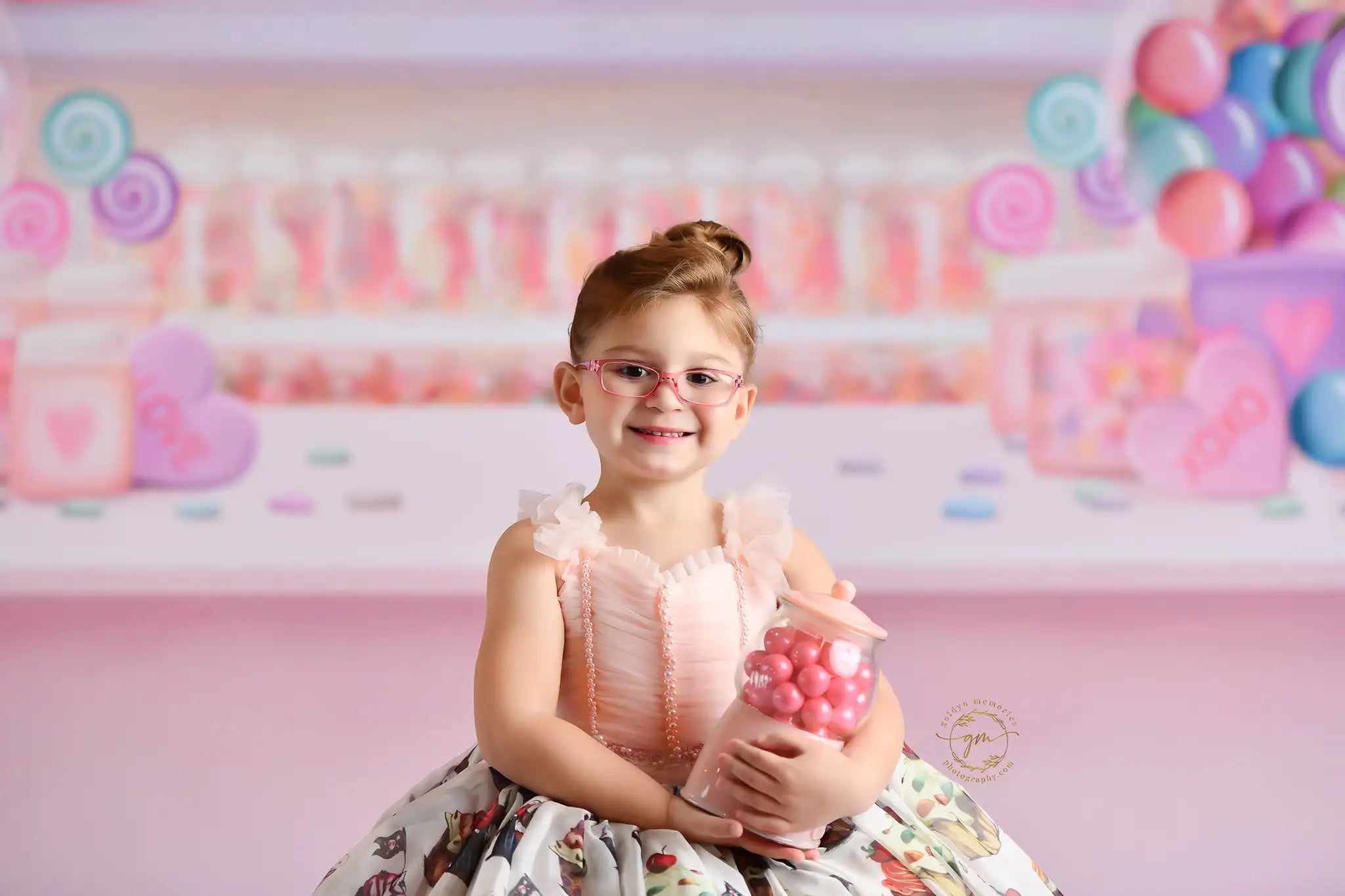 Little Sweet Shop Valentine’s Day Backdrops Kids Girl Photocall Decor Child Adult Photocall Pink Store Valentine Background