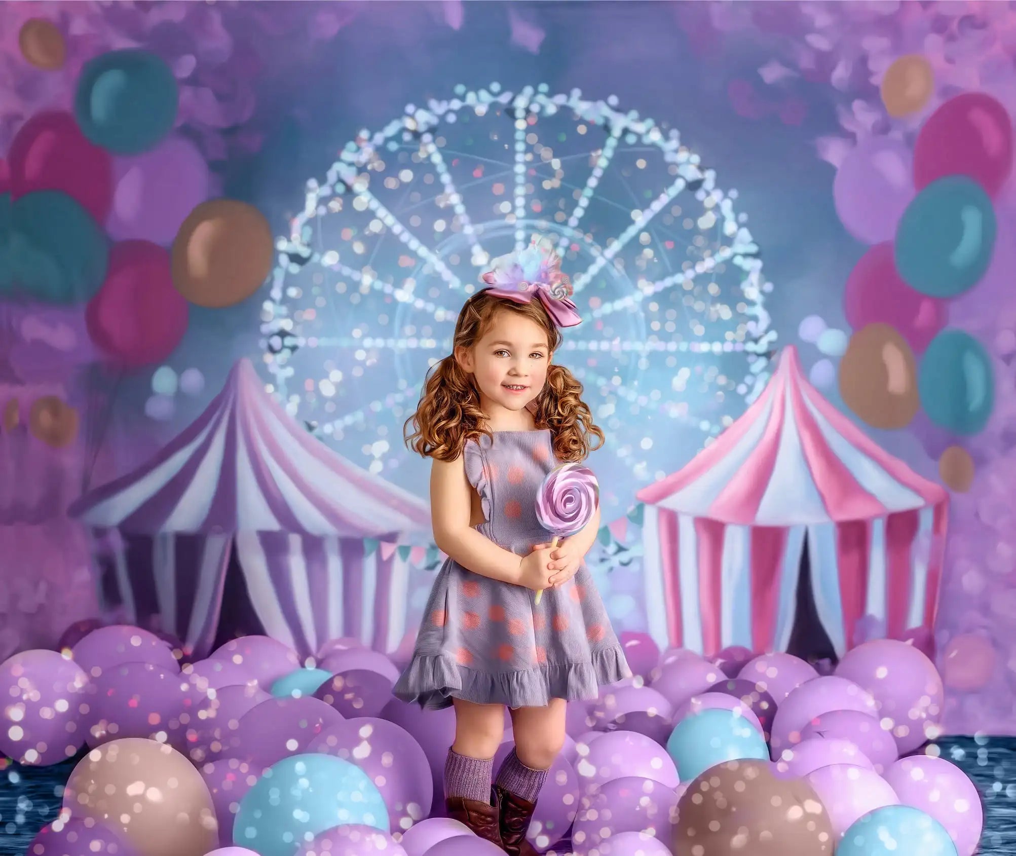 Funfair Circus Photography Backdrop Kids Baby Cake Smash Photocall Decors Fireworks Child Girls Adult Photo Backgrounds