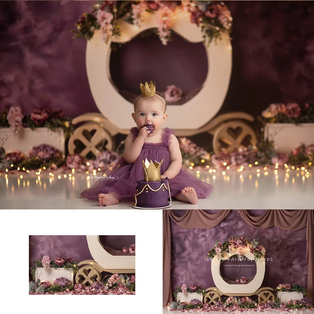 Royal Coronation Backdrops Baby Kids Birthday Cake Smash Photography Props Child Adult Photocall Decors Backgrounds