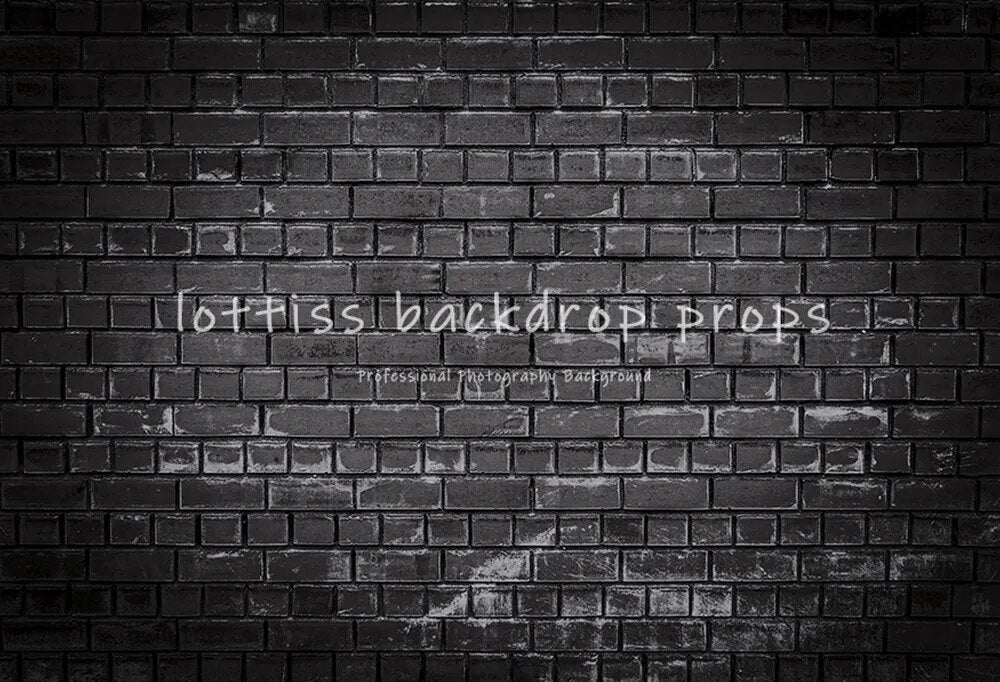 Black Brick Wall Backdrops Series-Two For Photography Kids Portrait Adult Birthday Decor Old Broken Brick-wall Background