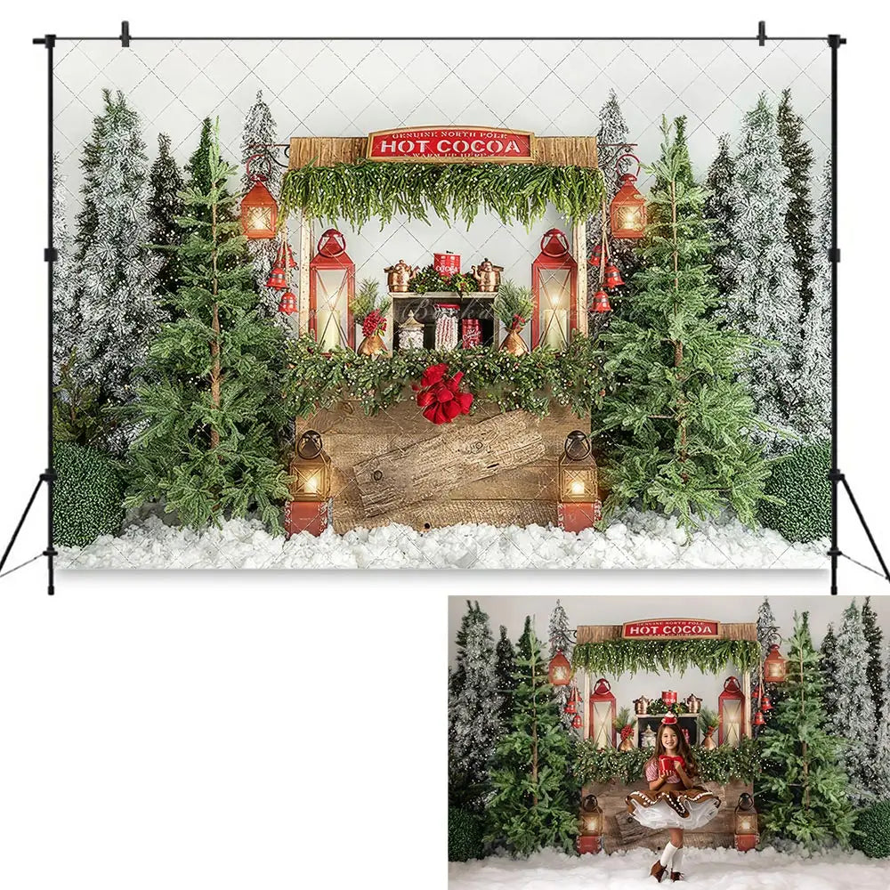 Christmas Themed Photography Backdrop Winter Snowy Kids Baby Cake Smash Photocall Decors Child Adult Indoor Holiday Decor