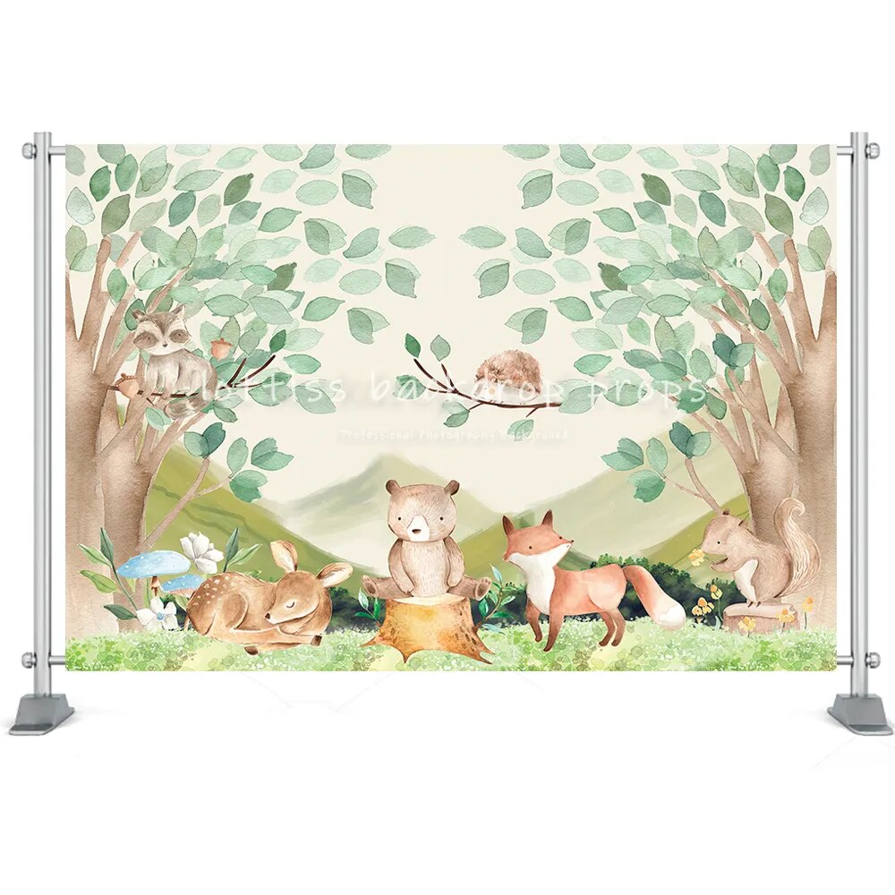 Jungle Safari Birthday Photography Backdrop Tropical Forest Africa Animals Elephant Lion Party Newborn Baby Shower Background