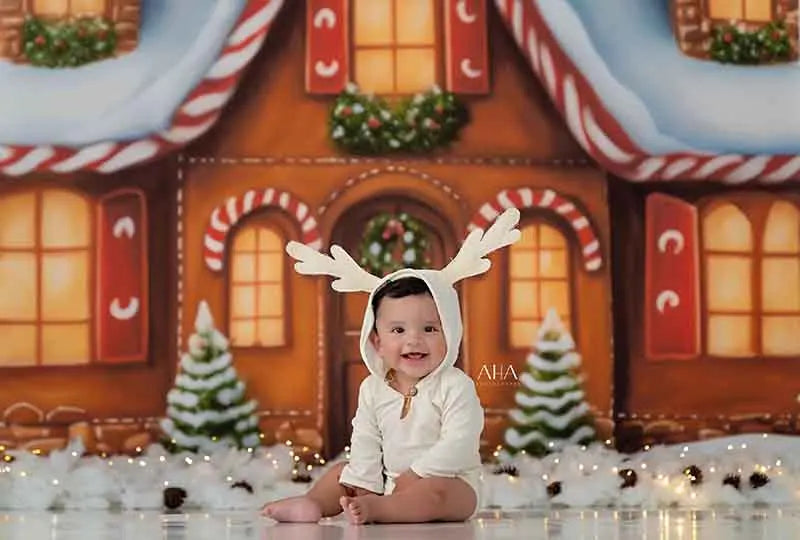 Snowy Spruce Forest Backdrop Christmas Winter Child Baby Birthday Cake Smash Photography Decor Studio Photocall Props