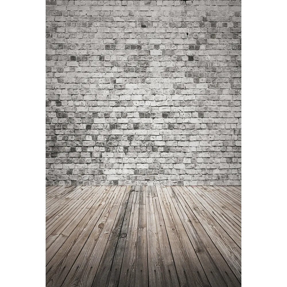 Brick Wall Photography Background Cement Wall Wooden Floor Baby Portrait Food Baby Photo Studio Interior Wall Backdrop