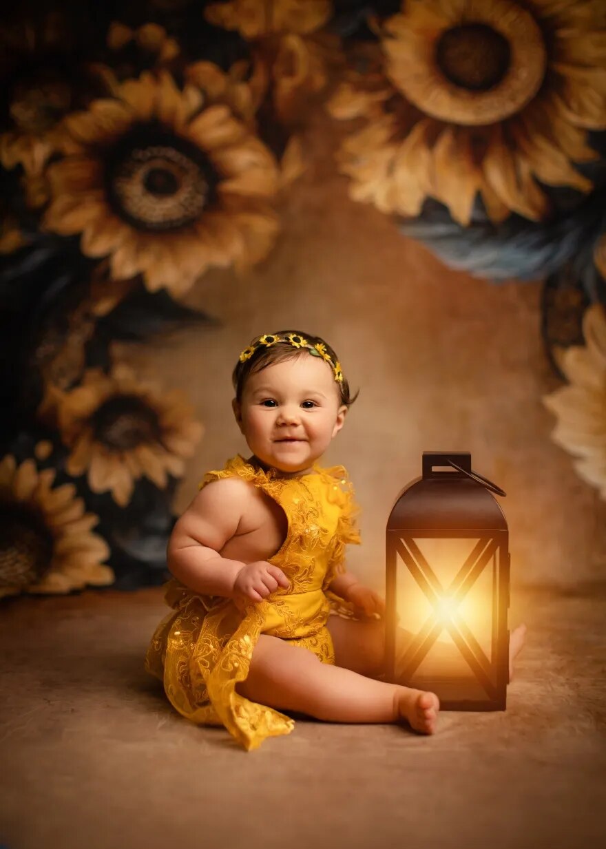 Sunflower Backdrops Girl Adult Portrait Photography Props Pregnant Woman Child Photocall Photostudio Art Floral Background