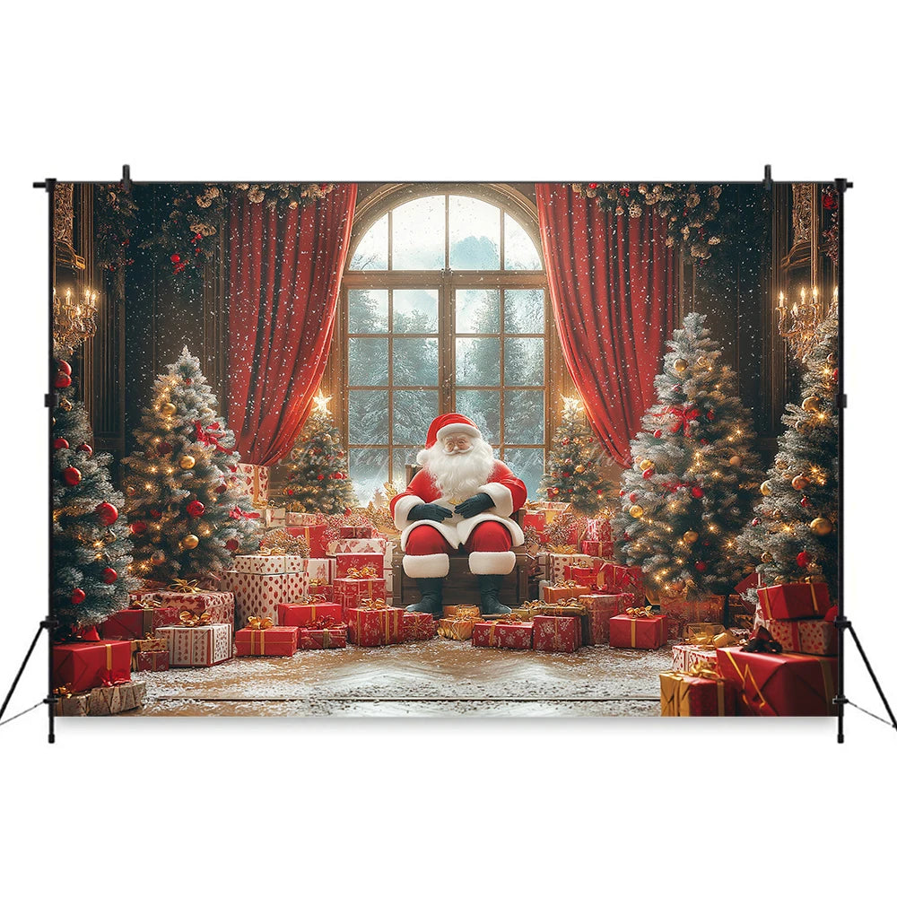 Christmas Backdrop With Arched Windows Photography Backdrop Kids Baby Cake Smash Photocall Decor Family Party Studio Background