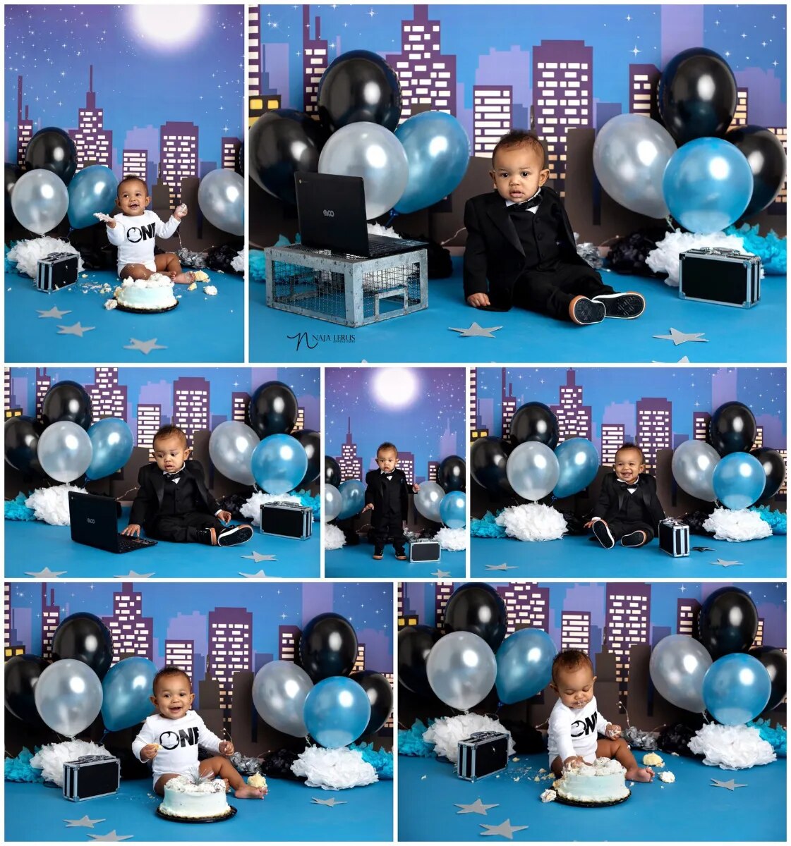 Cityscape Superhero Backdrops Boy Child Cake Smash Decors Baby Birthday Party Props Skyscraper City Background Photostudio